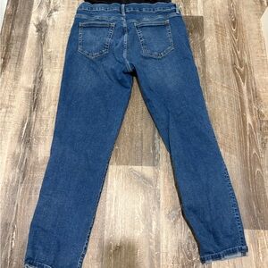 Dark Blue Slim Straight Maternity Jeans - Classic Back Pocket Design